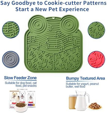 LPFALASAT Frog 3 Pack - Silicone Dog & Cat Lick Mat with Suction Cups - Anxiety Relief/Promotes Healthy Eating/Frozen & Dishwasher Safe - Pet Peanut Butter Lick Pad - Image 2