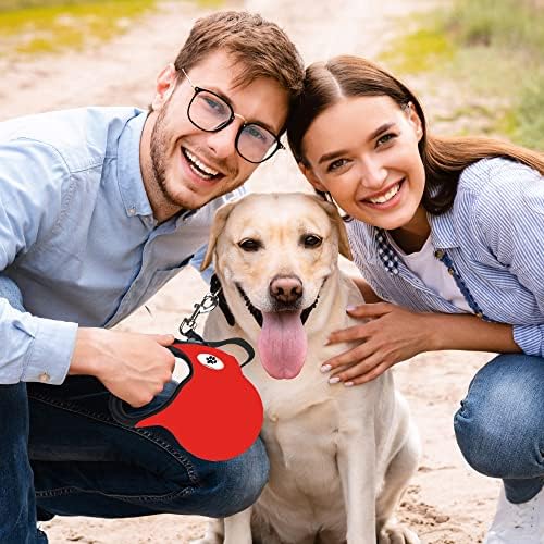 16 ft Retractable Dog Leash for Large Dogs up to 110 lbs,Tangle-Free Nylon Tape,Red L - Image 4