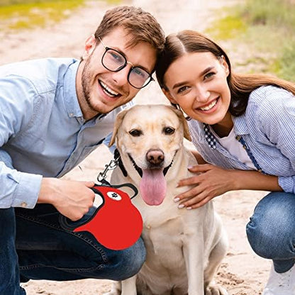 16 ft Retractable Dog Leash for Large Dogs up to 110 lbs,Tangle-Free Nylon Tape,Red L - Image 4