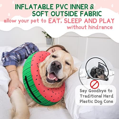Supet Inflatable Dog Donut Collar Alternative After Surgery For Neuter, Soft Non-Stick Fabric Recovery E Collar For Small Medium Large Dogs - Image 3