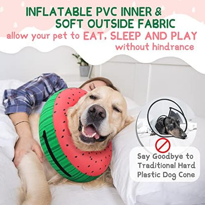 Supet Inflatable Dog Donut Collar Alternative After Surgery For Neuter, Soft Non-Stick Fabric Recovery E Collar For Small Medium Large Dogs - Image 3