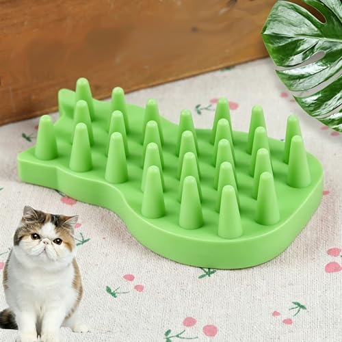 Pet Bath & Massage Brush,Pet Grooming Brush,Soft Rubber Scrubber for Brushing,Massaging,Bathing,Shampooing and Reducing Hairballs (Green, Style 1) - Image 7