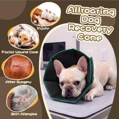 Allroaring Adjustable Dog Cone for Spay, Comfy Recovery Collar Green XL - Image 5