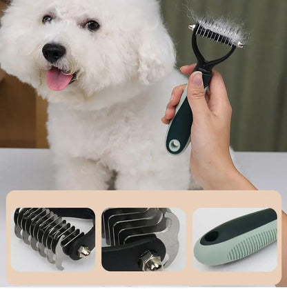 Lukshalse 8 in 1 Pet Grooming Rake and Dematting Comb, Pet Dog Cat Bowl Toothbrush Comb Set Effective Float Hair Remover Clean Tool - Image 5