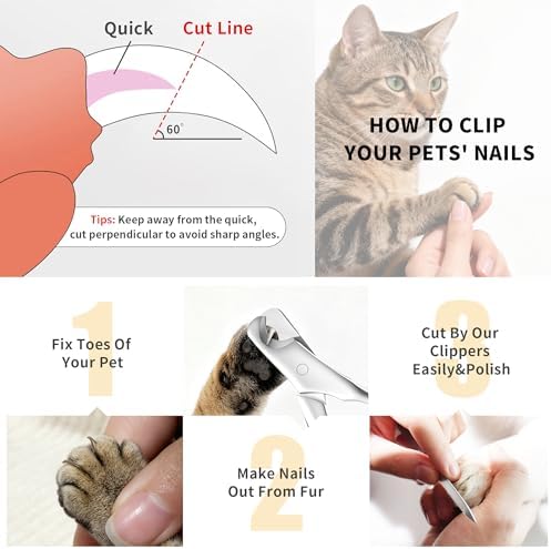 Dog Nail Clippers - All Steel Material, Dog Nnail Trimmers with Built-in Spring, Cat Nail Clipper for All Dogs Cats, Professional Pet Nail Clippers with Free Nail File - Image 3