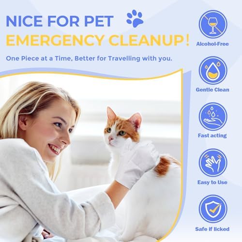 Pet Cleaning Glove Wipes for Dogs & Cats, Hypoallergenic Deodorizing Disposable Bathing Wipes,No-Rinse Grooming Wipes, Extra Thick,Perfect for Pet Dry Cleaning,Daily Care and Travel,24 pcs - Image 4