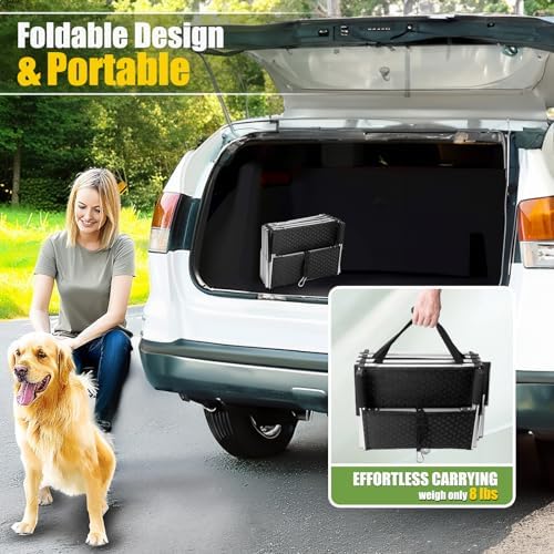 Foldable Dog Stairs with Non-Slip Surface - Portable Aluminum Dog Steps for Trucks, SUVs & Cars - 4 Steps - Image 7