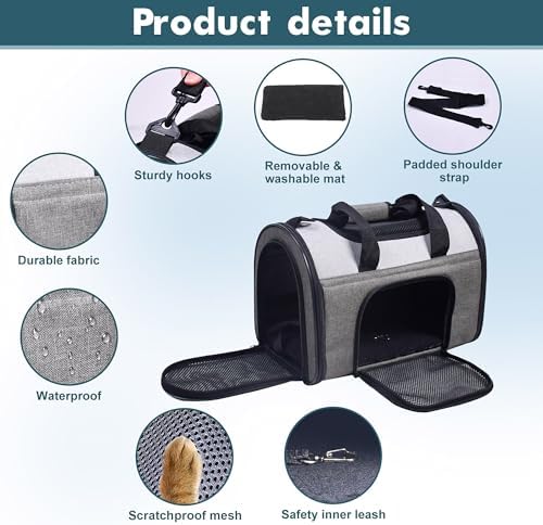 Jespet Airline Approved Soft-Sided Kennel Pet Carrier for Small Dogs Cats - Image 2