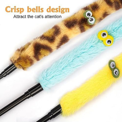 Cat Toys for Indoor Toys,Rainbow Cat Wand Toys,Feather Flips Plush Ball Cat Toys,Interactive Feather Toy for Teaser Play and Chase Exercise with Kitten 3 Pack (Pack 3) - Image 5
