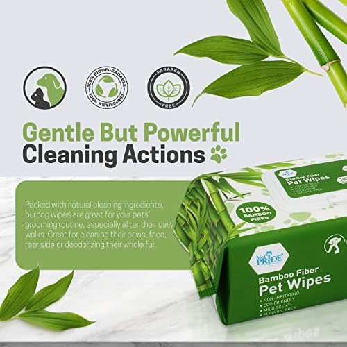 MED PRIDE Bamboo Fiber Dog Wipes 8x8 in,Biodegradable,Aloe Vera,800 Count - Image 5