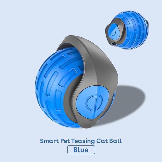 Interactive Cat Toys for Indoor Cats,The 3rd Generation Agile Moving Cat Ball with Elastic Mesh Tail,Automatic Kitten Toys for Bored Indoor Adult Cats,Motion Activated (Blue)