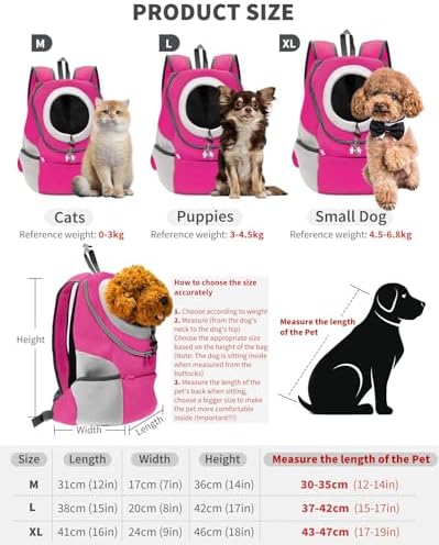 PETCUTE Dog Backpack Carrier Cat Carrier Pet Travel Carriers for Small Dogs and Cats Pet Travel Backpack - Image 3