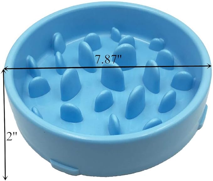 WenYing Slow Feeder Puzzle Dog Bowls, Interactive Bloat Stop Busy Bowl, Food Water Fun Feeding, Non-Slip Anti Choke Healthy Diet Bowls (Blue 3)