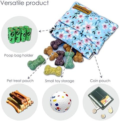 Raisingwell Dog Treat Pouch, Small Cotton Pocket Sized Training Holder, Hand Free Walking Fanny Bag with Carabiner, Self-Closing Pet Feed Snack Reward, Behavior Aids for Puppy Travel or Outdoor Use - Image 4