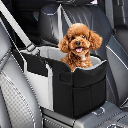 Portable Dog Car Seat for Small Dogs, Puppy Car Seat, Black&White by NECKORY