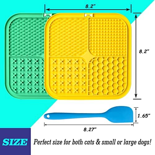 Lick Mat for Dogs, Large Dog Lick Mat with Suction Cups for Anxiety, Peanut Butter Dog Licking Mat Slow Feeder Dispensing Treater Lick Pad for Dogs Cats Grooming Bathing and Training(Yellow) - Image 5