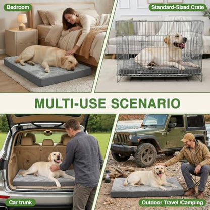 Waterproof Outdoor Dog Bed Large Sized, Washable Crate Pad 35" Orthopedic - Image 4