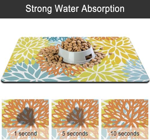 Dog Food Mat for Floors, Absorbent Pet Cat Food Bowl Mat, 16x24 in - Image 6
