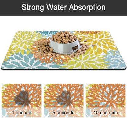 Dog Food Mat for Floors, Absorbent Pet Cat Food Bowl Mat, 16x24 in - Image 6