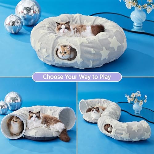 Lesure Donut Cute Jacquard Cat Tunnel Bed Kitten Toys for Puppy Bunny - Image 2