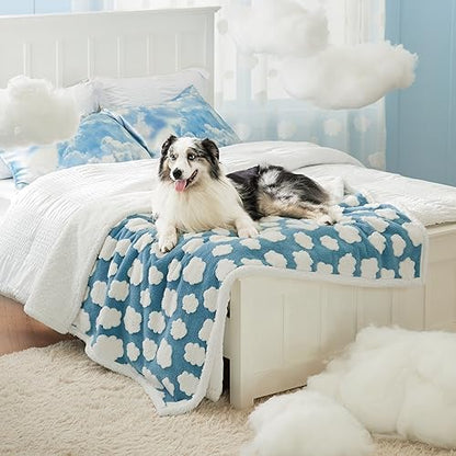 LE SURE Waterproof Dog Blankets for Large Dogs Cute Cozy 3D Jacquard,50x60 by Lesure