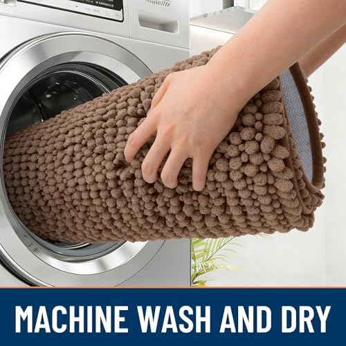 OLANLY Dog Door Mat for Muddy Paws 36x24, Extra Absorbent Chenille Mud Mat - Image 5