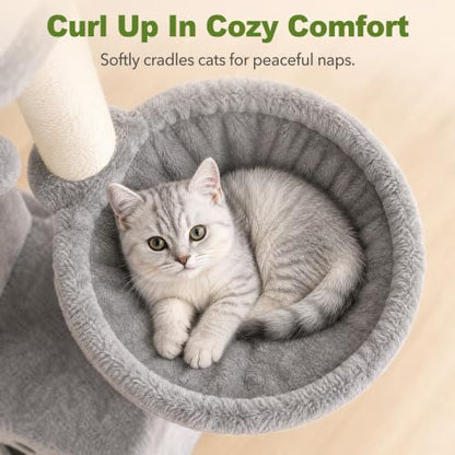 Small Cat Tree Tower for Indoor Cats, 40 in Multi-Level Cat Scratching Post - Image 5