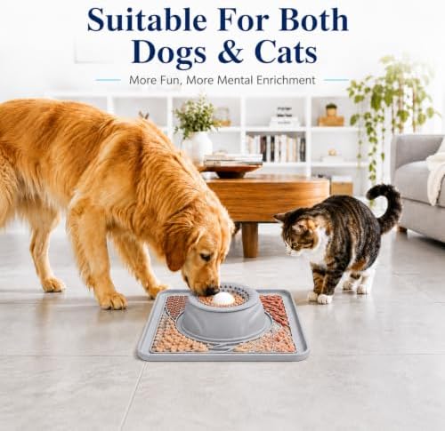 Mo'mota Silicone Slow Feeder Dog Bowls for Soft Treat, Non-Slip Bone Broth Dog Licking Bowl with Rolling Ball, Puppy Lick Bowls for Dietary Supplement/Post-op Nutrition (Gray) - Image 5