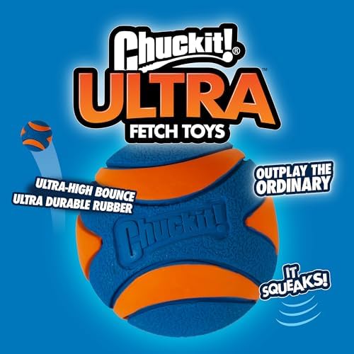 Chuckit! Ultra and Squeaker Ball Dog Toy, Medium 2.5in, 3 Pack, Floats - Image 6