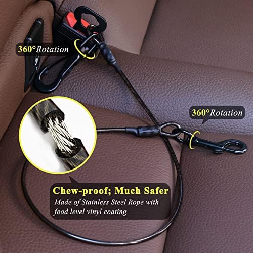 VIVAGLORY Dog Seatbelt Tuffbelt Dog Car Harness, XL, Black - Image 2