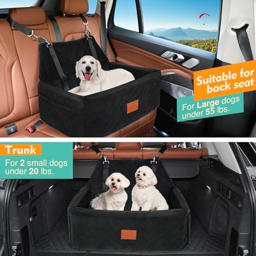 NEEZUKAR Dog Car Seat for Large Medium Size Dogs, Pet Car Seat Under 55 lbs - Image 4