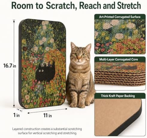 Cat Wall Scratcher, Art Cat Scratching Board for Indoor Cats - Image 2