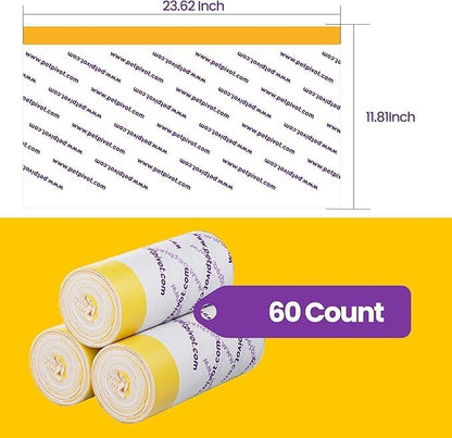 60 Count Litter Box Liners Bags,Compatible with Autoscooper 11 Open-Top Automatic Litter Box,3 Rolls Drawstring Trash Bags,23.62 x 11.81 Inches（3 Packs/60 Counts） - Image 2