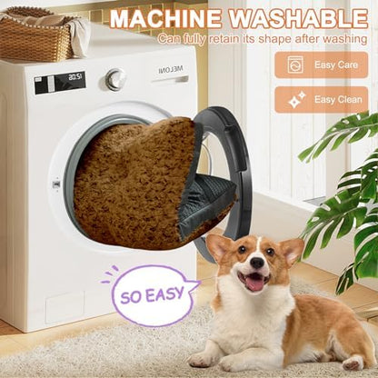POCBLUE Deluxe Washable XXL Dog Bed for Large Dogs Dog Crate Mat 47 Inch Comfy Fluffy Kennel Pad Anti-Slip for Dogs Up to 110 lbs, 47" x 29", Brown - Image 5