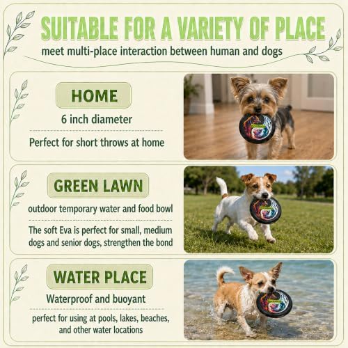 Dog Flying Disc Frisbee, Soft EVA Fetch Toy for Interactive Play & Bonding, Safe for Teeth, Floating Water Toy with Taiji Design -for Home/Outdoor Playtime-for Small/Medium Dog (2 Pack) - Image 3