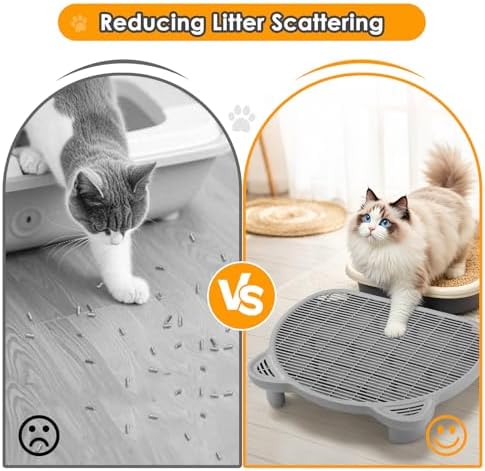 Litter Catching Step for Cat Litter Box, Litter Trap Stool for Automatic Litter Box Self Cleaning, Litter Collection Stairs, Litter Catcher Ramp for Old Geriatric Senior Cat or Kitten - Image 3