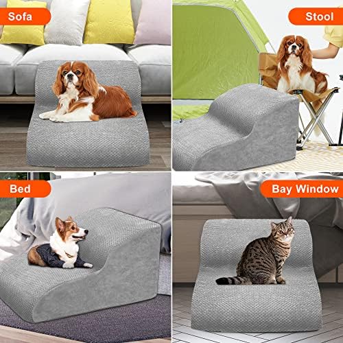 Dog Stairs for Small Dogs, High Density Foam Dog Ramp, Extra Wide Non-Slip Pet Steps for High Beds Or Couch, Soft Foam Doggie Ladder for Dogs Injured, Older Pets, Small Cats - Image 7