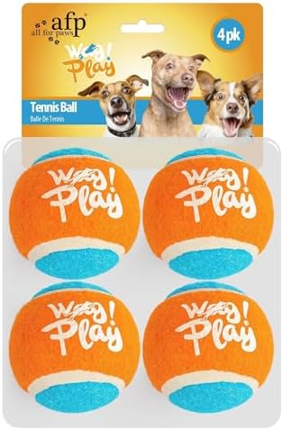 ALL FOR PAWS 2.5" Tennis Balls for Dogs, Dog Balls for Ball Launcher Toy, Bouncy & Durable Fetch Balls for Medium Large Dogs, 4 Pack Fetch Toy for Outdoor Play - Image 2