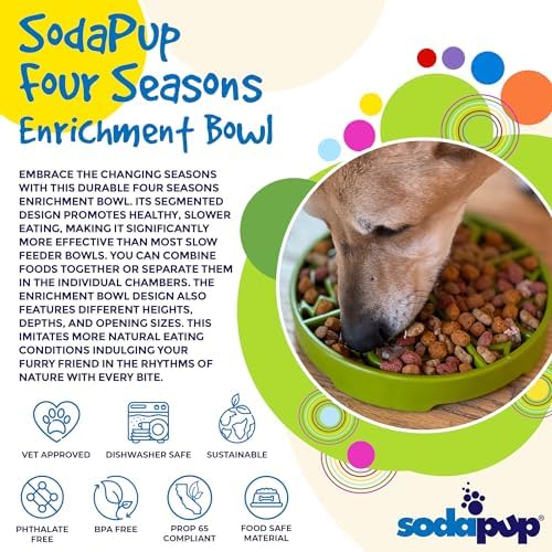 SodaPup Four Seasons Enrichment Bowl – Durable Slow Feeder Bowl Made in USA from Non-Toxic, Pet-Safe, Food Safe Material for Mental Stimulation, Slowing Down Eating, Healthy Digestion, & More - Image 3