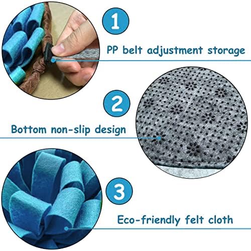 Dog Snuffle-Mat Slow-Feeder-Bowl - Simulating Grassland for Boredom, Encourages Natural Foraging Skills for Pet, Treat Indoor Outdoor Stress Relief（Blue） - Image 3