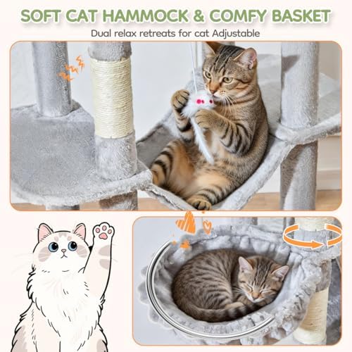 Taoqimiao 79in Cat Tree, Tall Large Cat Tower for Indoor Adult Cats S10W - Image 5