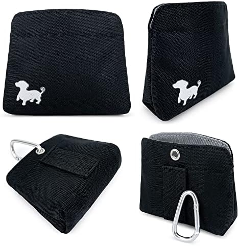 Small Dog Treat Pouch – Slim Magnetic Pocket Dog Treat Bag for Walking & Training – Discreet Clip On Treat Pouch for Leash, Waistband or Pocket – Mess Free Storage (Black/Gray) - Image 3