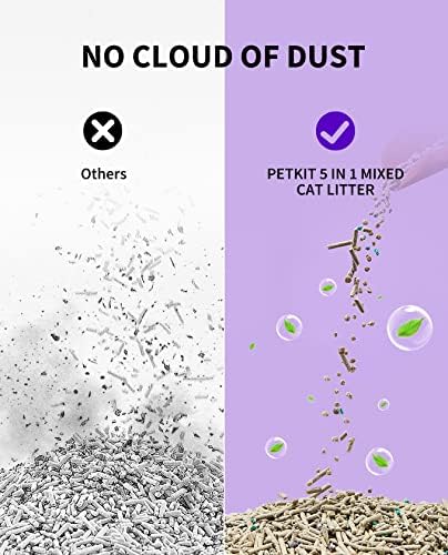 PETKIT Mixed Cat Litter Fast Clumping,Flushable,Ultra Absorbent, 100% Natural Ingredients Litter,Water Dissolvable,Really Dust-Free,Low Tracking Bentonite Tofu Litter ( 7.9 lb×4 Bags) - Image 5