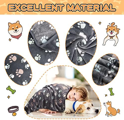 Rezutan Blanket for Large Dogs & Cats Soft Reversible Cute Paw 40"x31" - Image 2