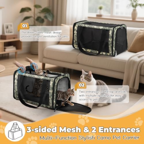 YUDODO 25lbs Cat Carrier Lightproof Soft Sided Pet Carrier for Large Cat - Image 2