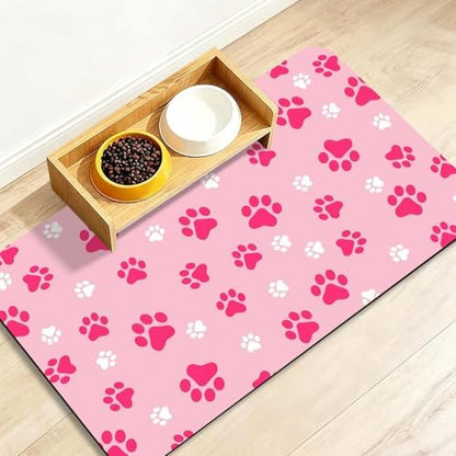 Dog Food Mat for Food and Water Mat, Pet Cat Dog Bowl Mat, 12"x20" by GGEB