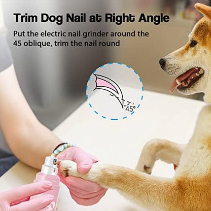 Casfuy Dog Nail Grinder Upgraded - Professional 2-Speed Whisper-Quiet Electric Pet Nail Trimmer Painless Paws Grooming & Smoothing for Small Medium Large Dogs & Cats - Image 7
