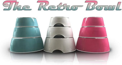 Loving Pets - Retro Bowl Dog Food Water Bowl No Tip Stainless Steel Elevated Pet Bowl No Skid Spill Proof (Small, Pink)