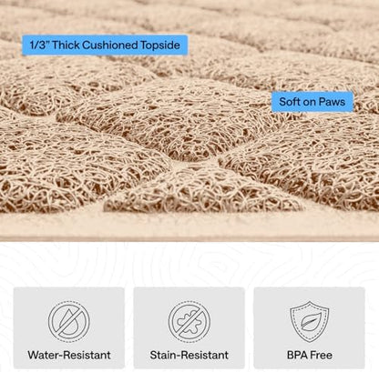 GORILLA GRIP Cat Litter Box Mat, Coiled Mesh Trapping Mats, 17x11 Beige - Image 5