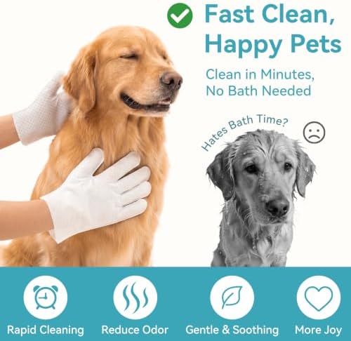 Pet Glove Wipes Pro, Massage Grooming for Dogs & Cats - Image 2